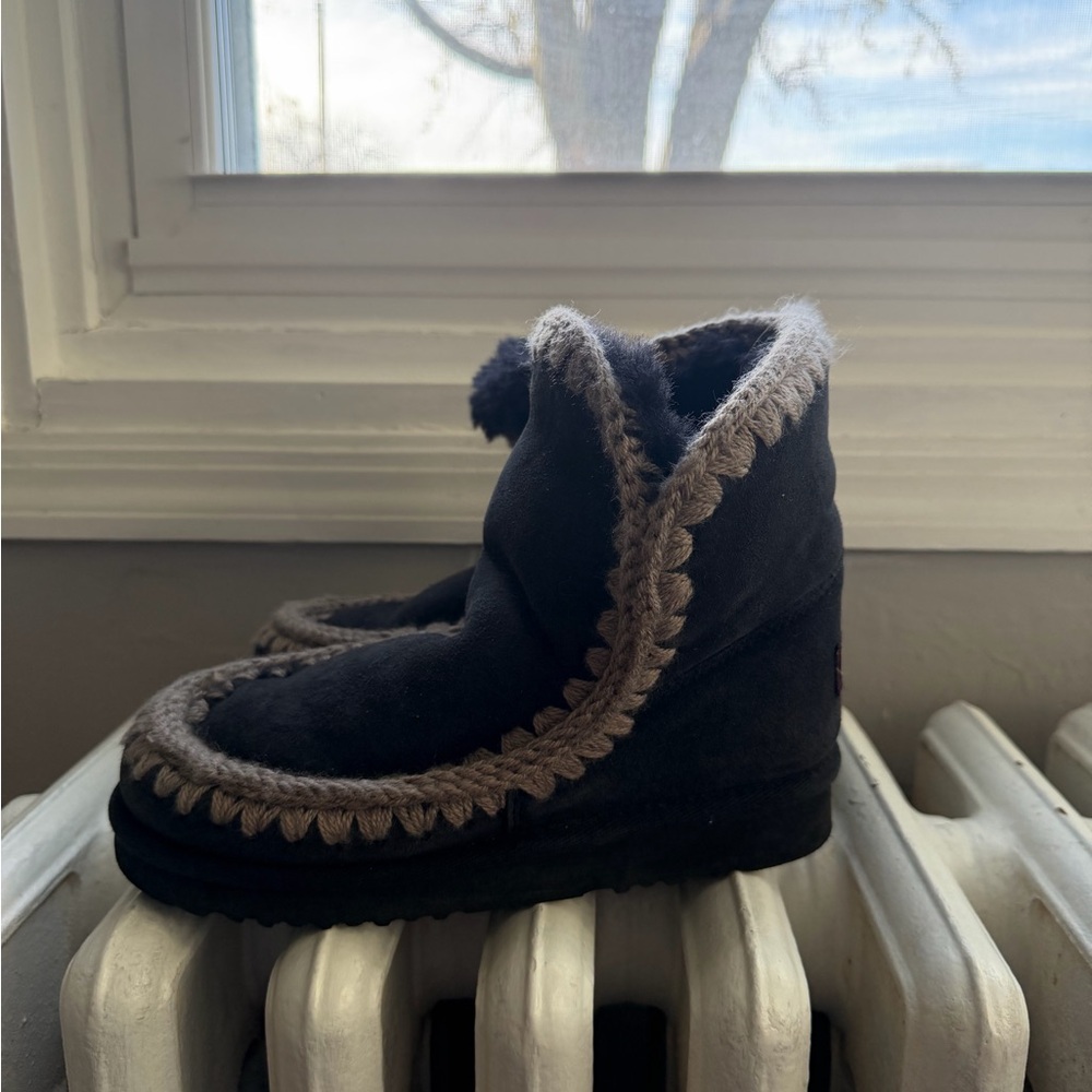 Mou Black and Gray Winter Boots